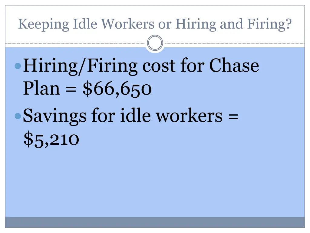 keeping idle workers or hiring and firing 1