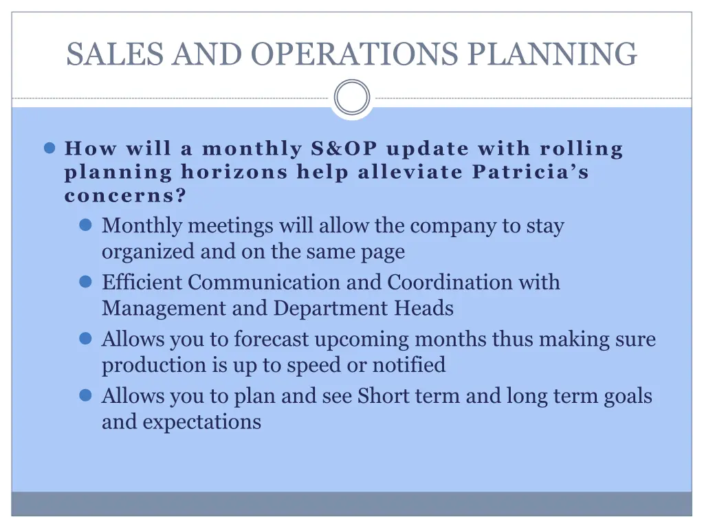 sales and operations planning