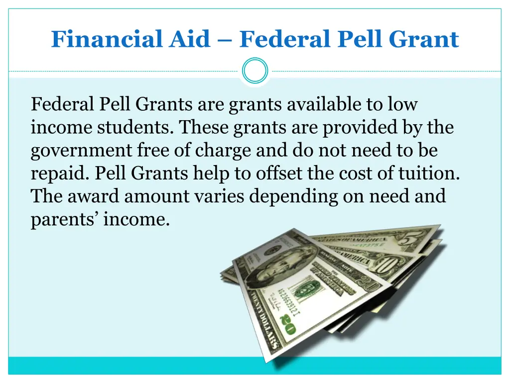 financial aid federal pell grant