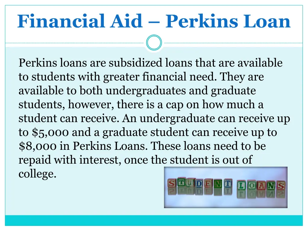 financial aid perkins loan