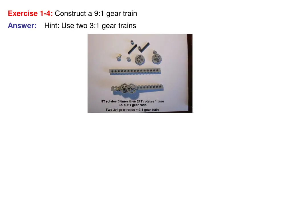 exercise 1 4 construct a 9 1 gear train answer