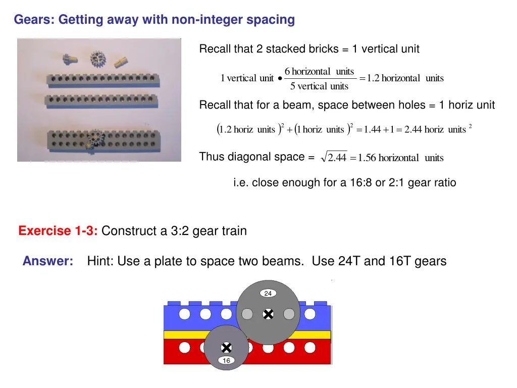 gears getting away with non integer spacing