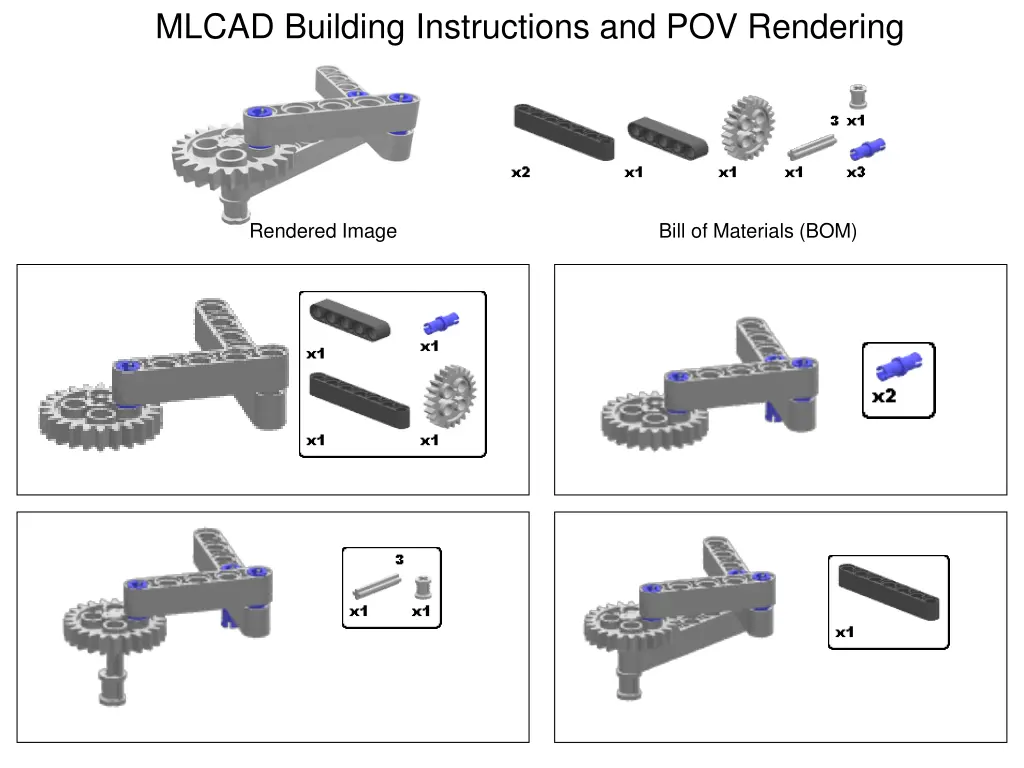 mlcad building instructions and pov rendering