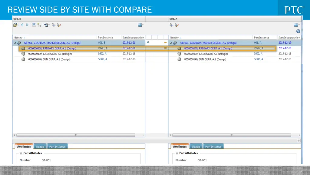 review side by site with compare