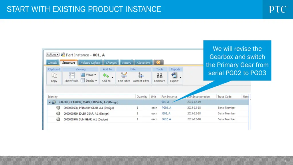 start with existing product instance