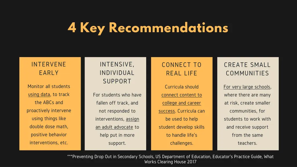 4 key recommendations