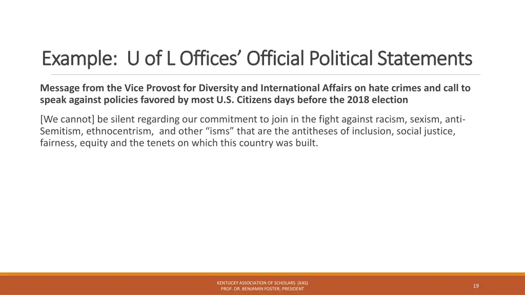 example u of l offices official political