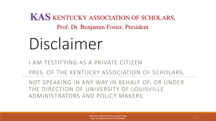 kas kentucky association of scholars prof