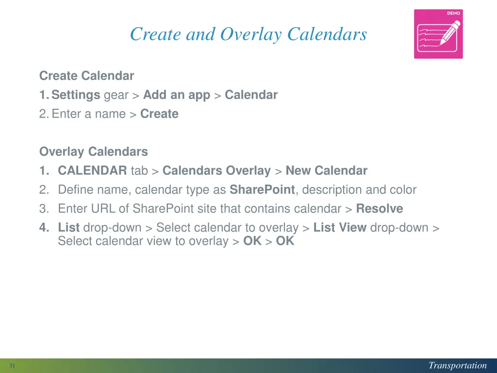 create and overlay calendars