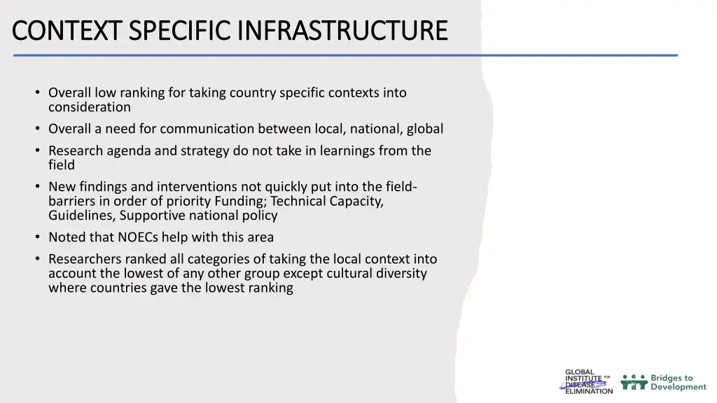 context specific infrastructure context specific