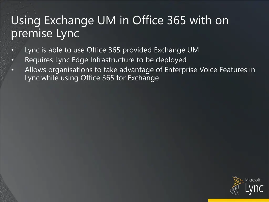 using exchange um in office 365 with on premise