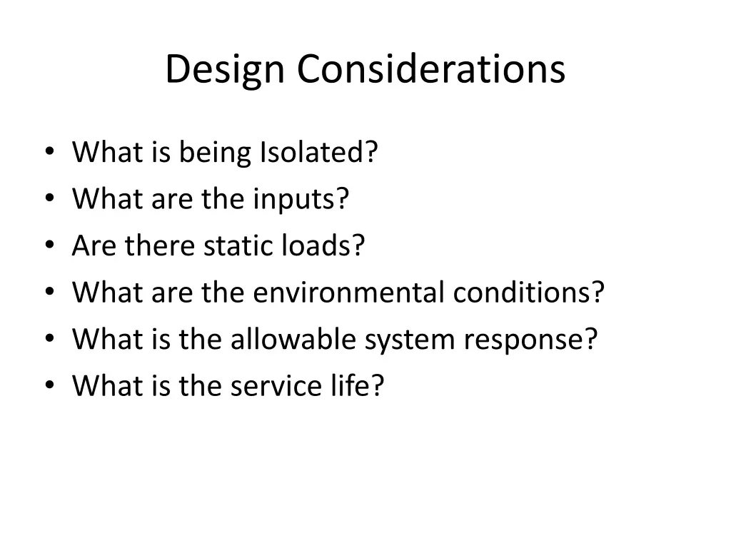 design considerations