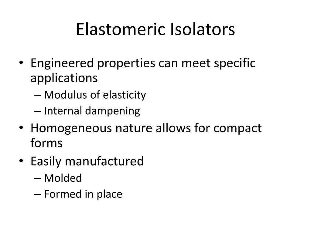 elastomeric isolators