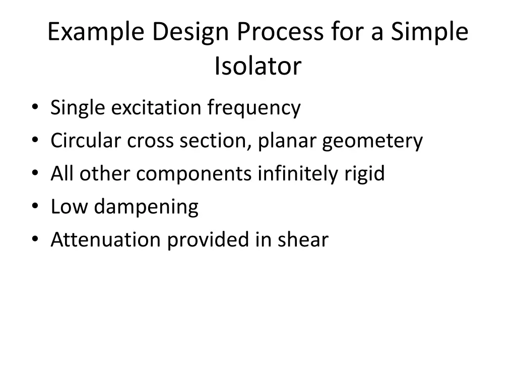 example design process for a simple isolator