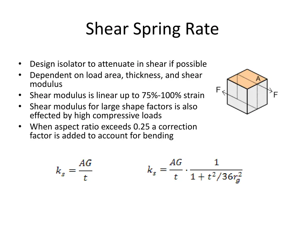 shear spring rate