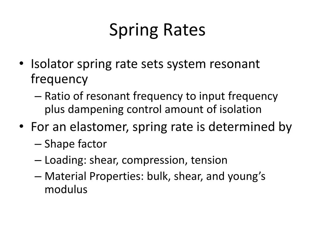 spring rates