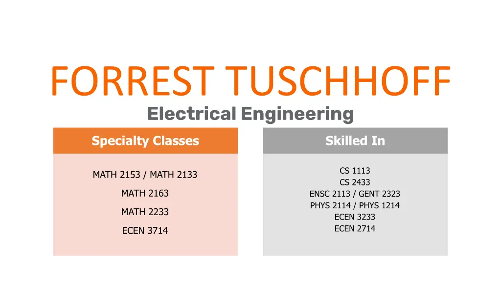 forrest tuschhoff electrical engineering