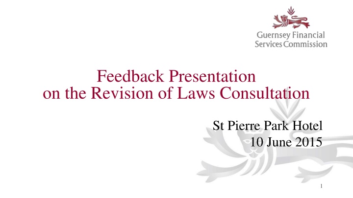 feedback presentation on the revision of laws