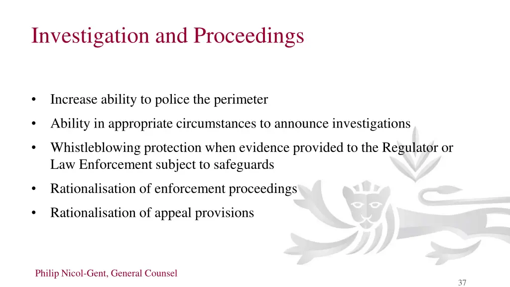 investigation and proceedings