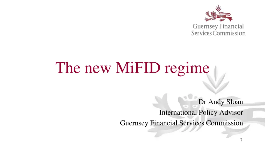 the new mifid regime