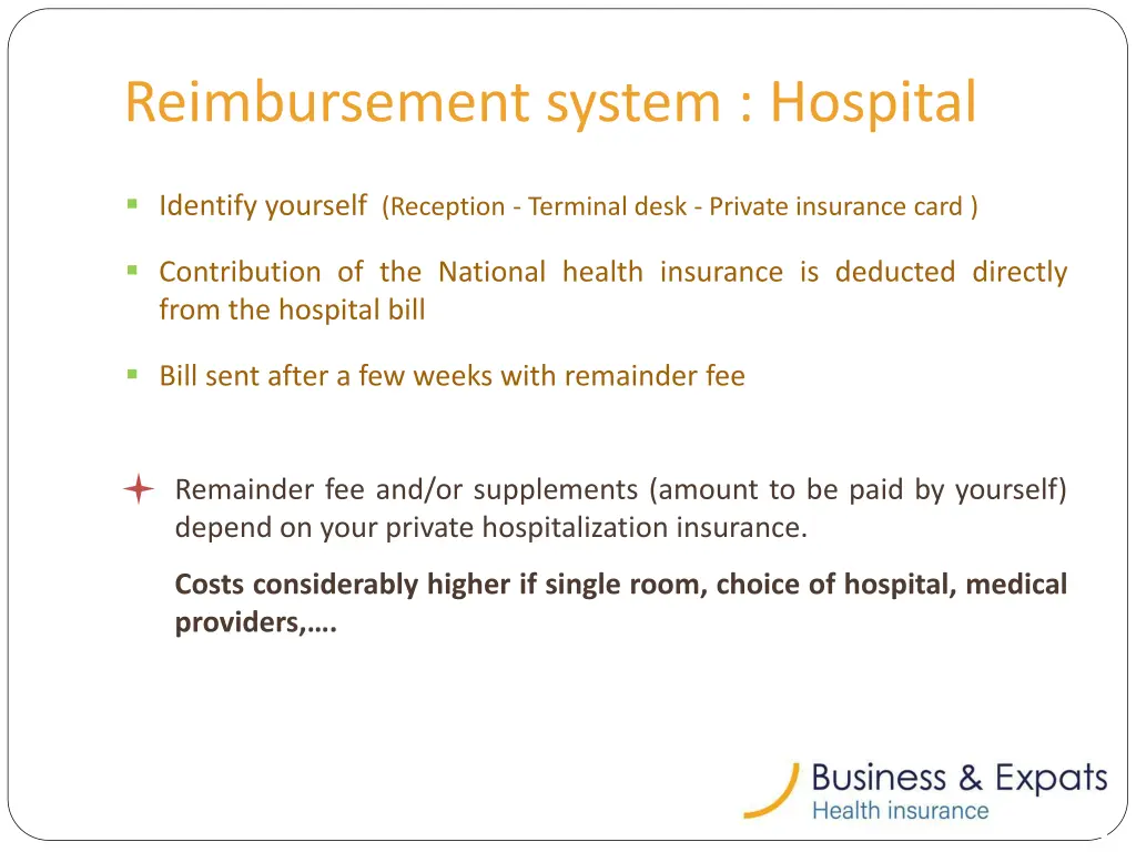 reimbursement system hospital