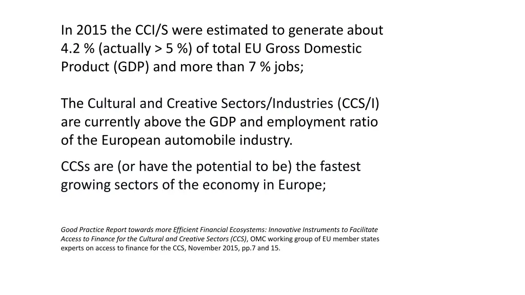 in 2015 the cci s were estimated to generate