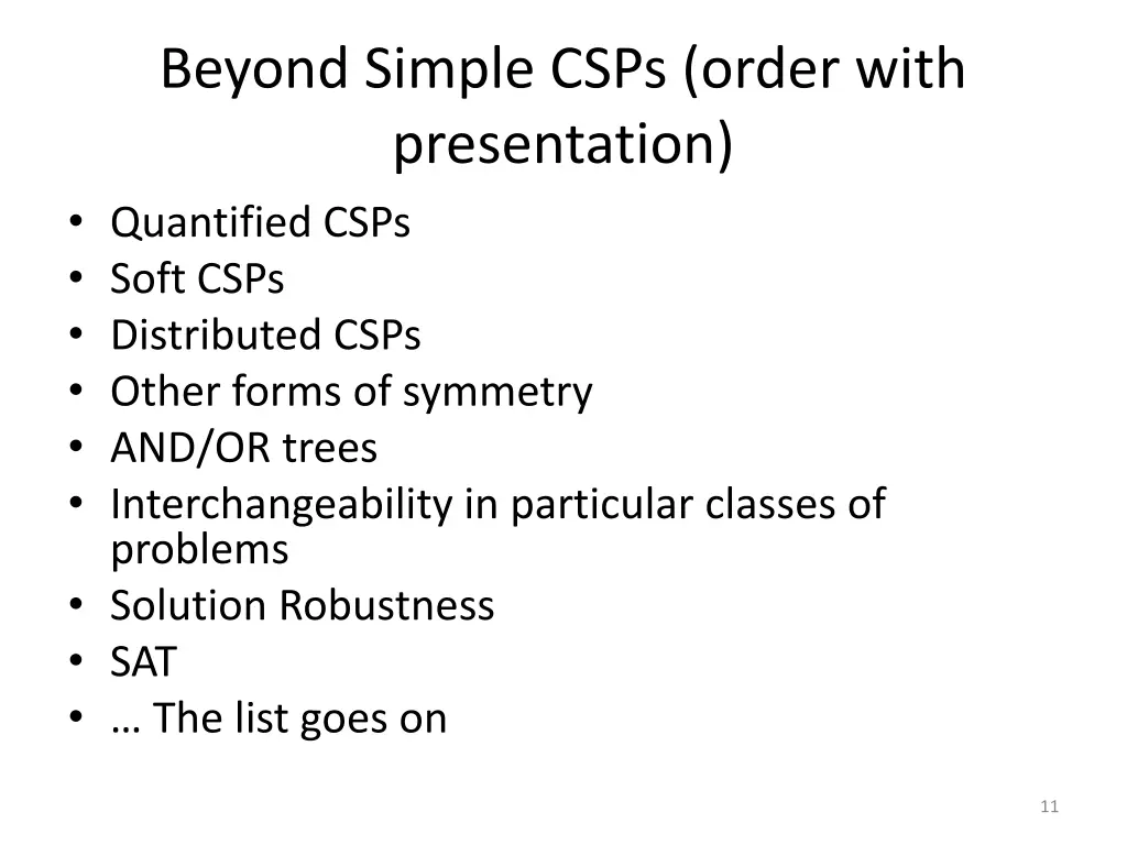 beyond simple csps order with presentation