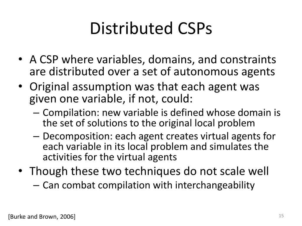 distributed csps