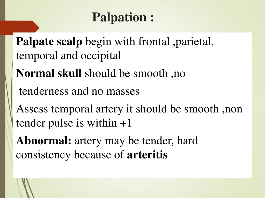 palpation