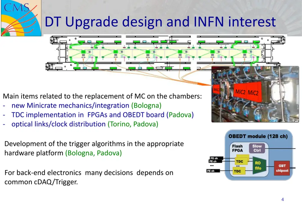 dt upgrade design and infn interest