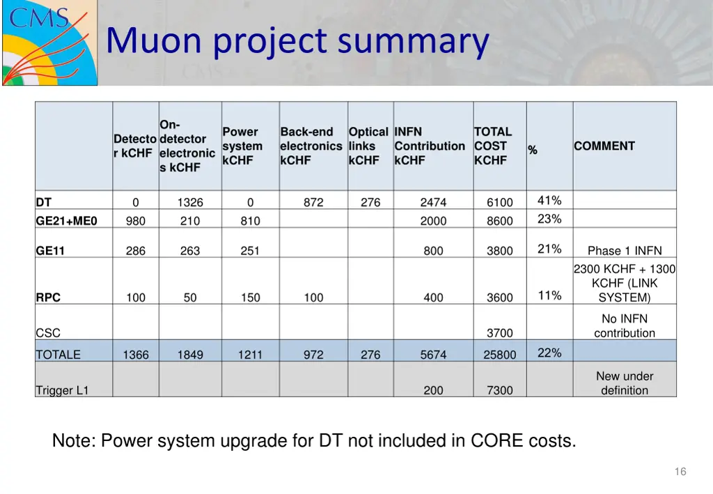 muon project summary