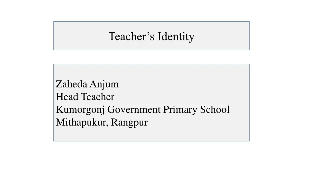 teacher s identity