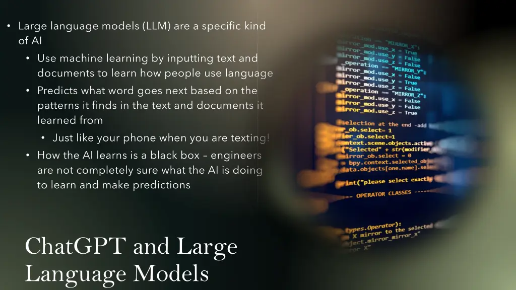 large language models llm are a specific kind