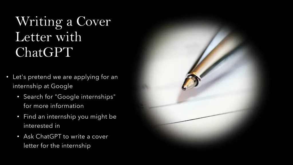 writing a cover letter with chatgpt