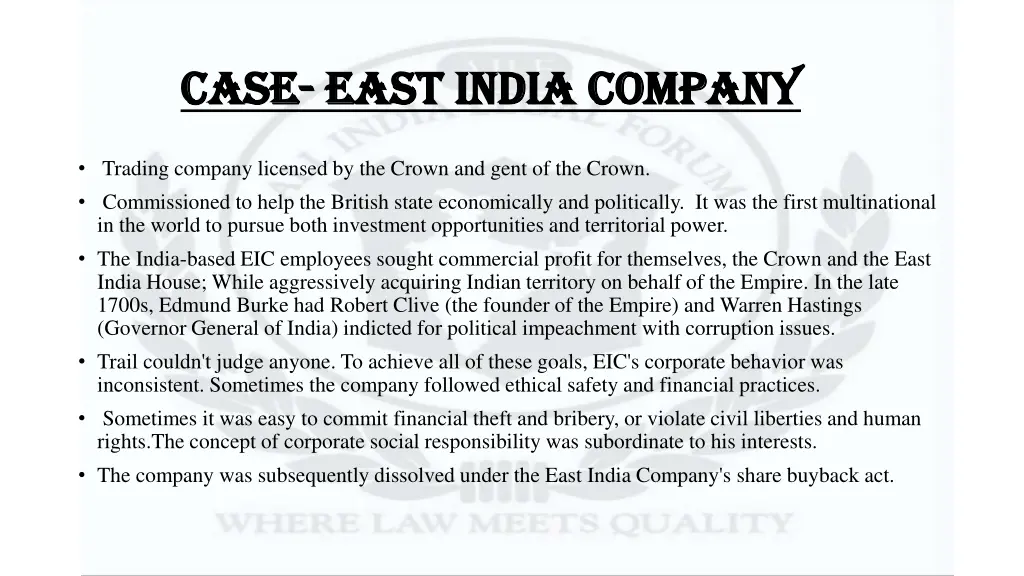 case case east india company east india company