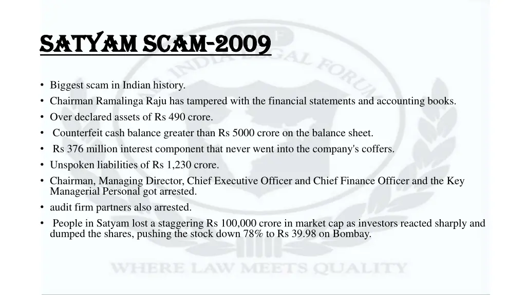 satyam scam satyam scam 2009