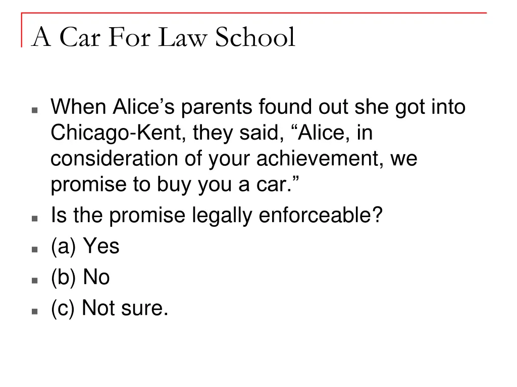 a car for law school