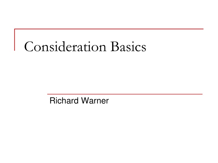 consideration basics