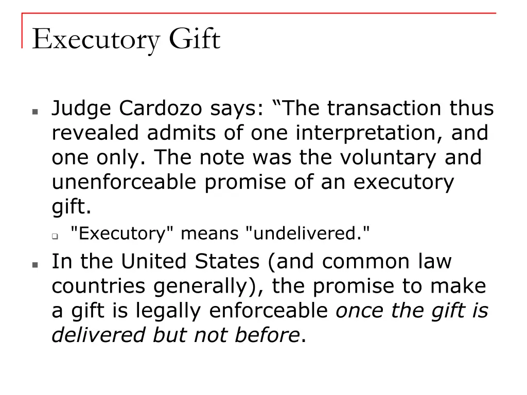 executory gift