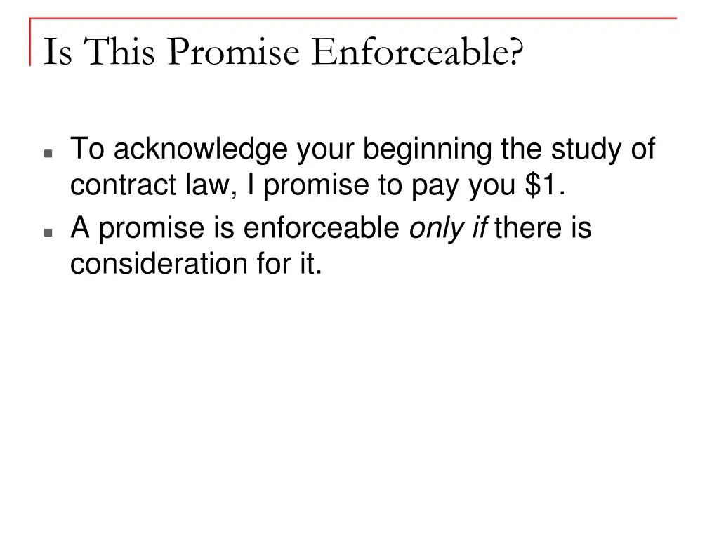 is this promise enforceable