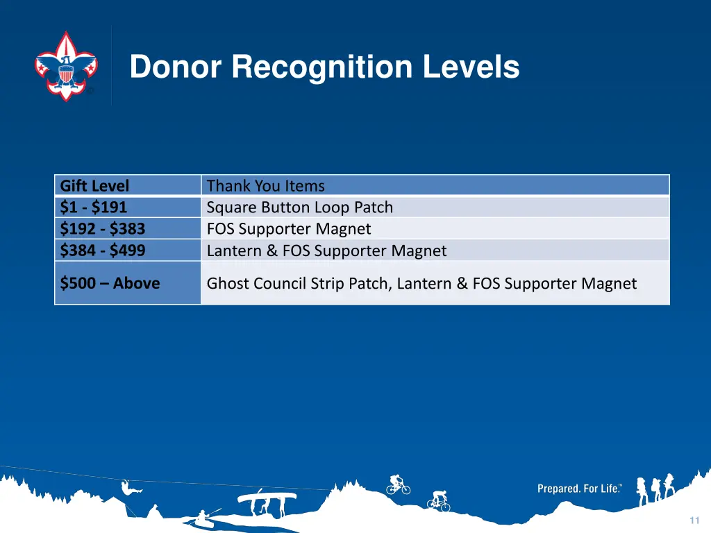 donor recognition levels