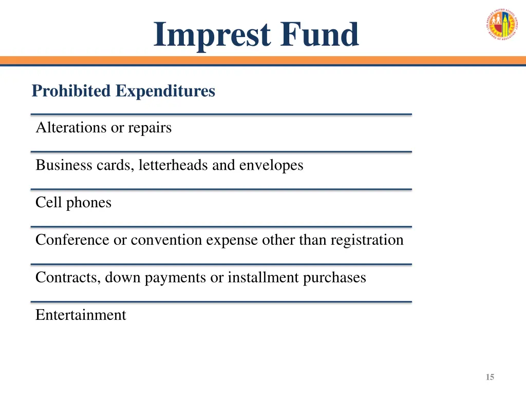 imprest fund 5