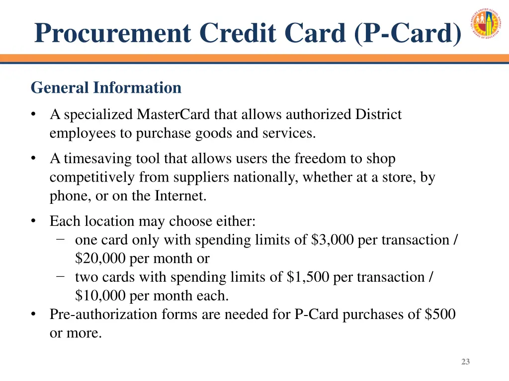 procurement credit card p card