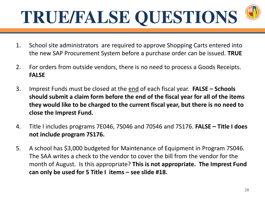 true false questions 1