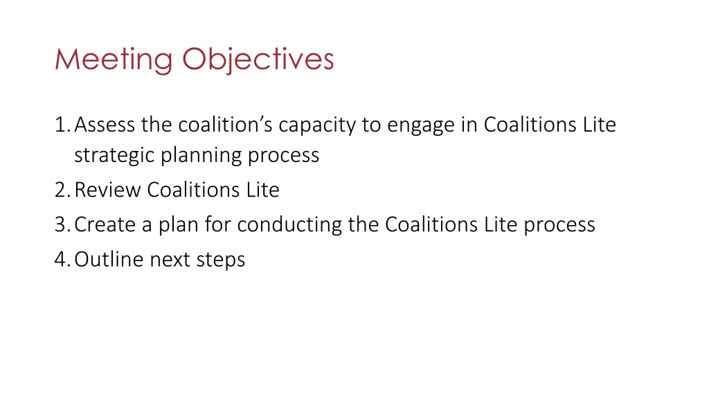 meeting objectives