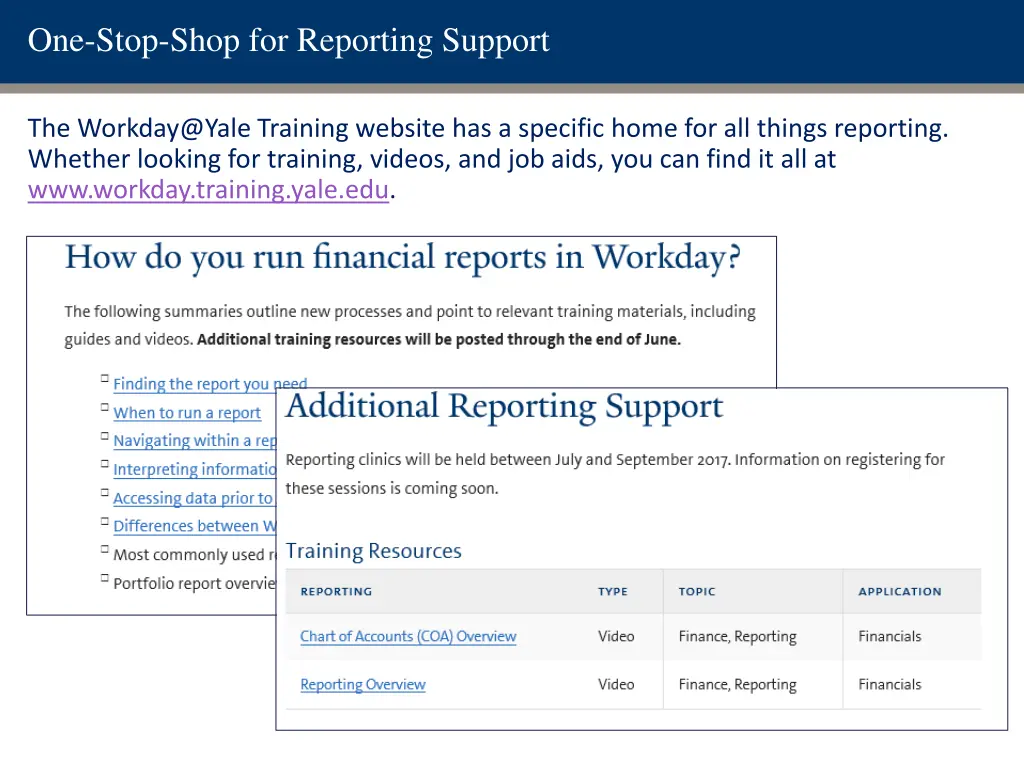 one stop shop for reporting support