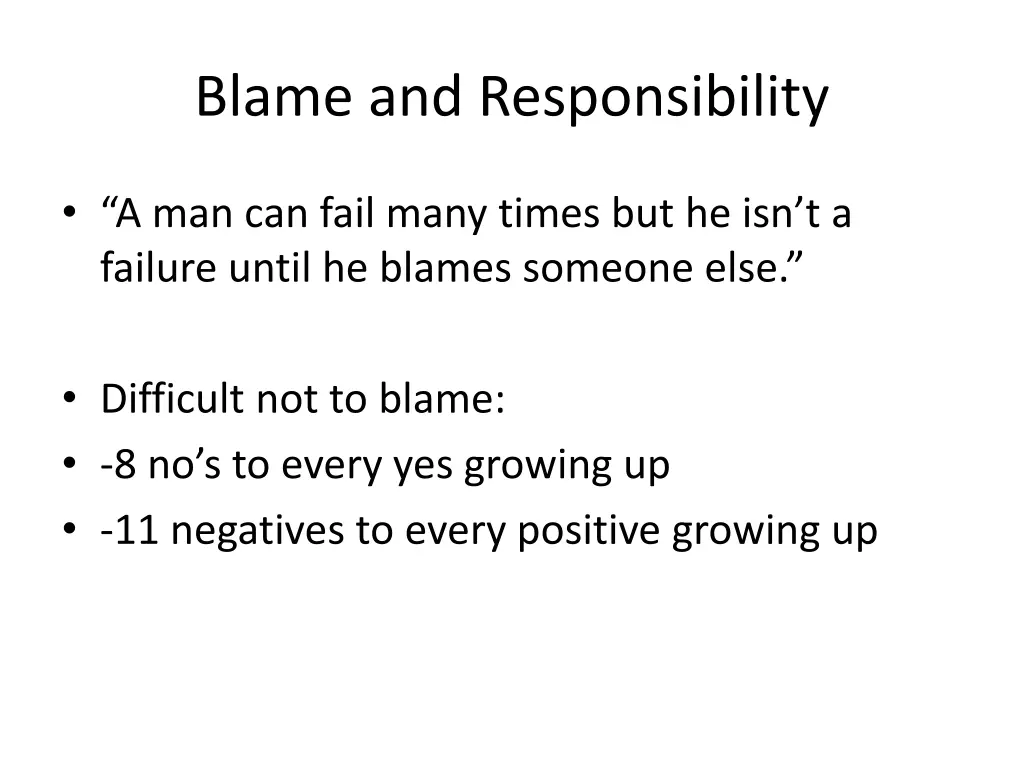 blame and responsibility