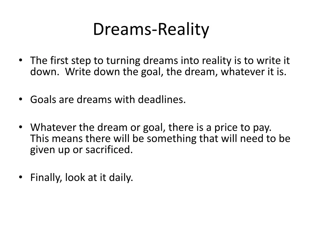 dreams reality