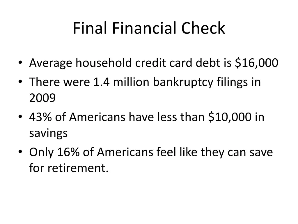 final financial check