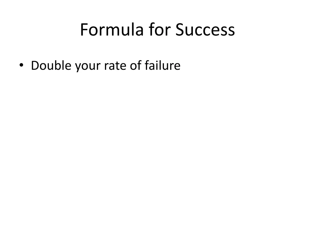 formula for success